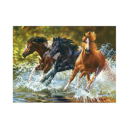 Horses Running Through Water - 40x50 cm paint by numbers kit