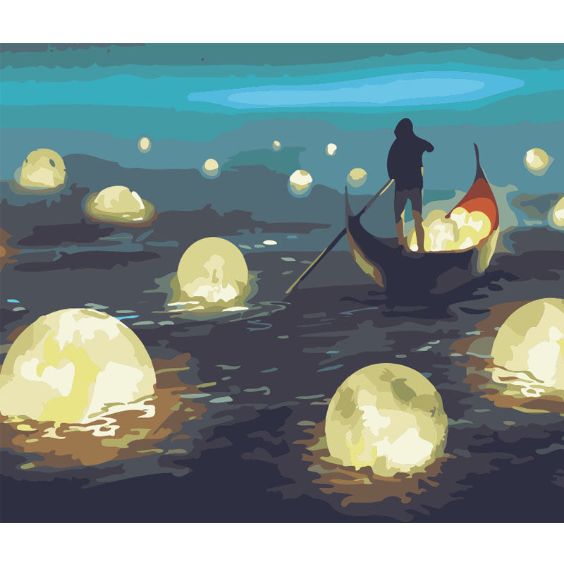 Moonlit Lantern Boat - 40x50 cm paint by numbers kit