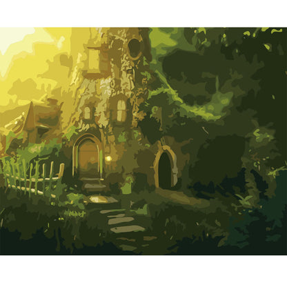 Sunlit Woodland Cottage - 40x50 cm paint by numbers kit