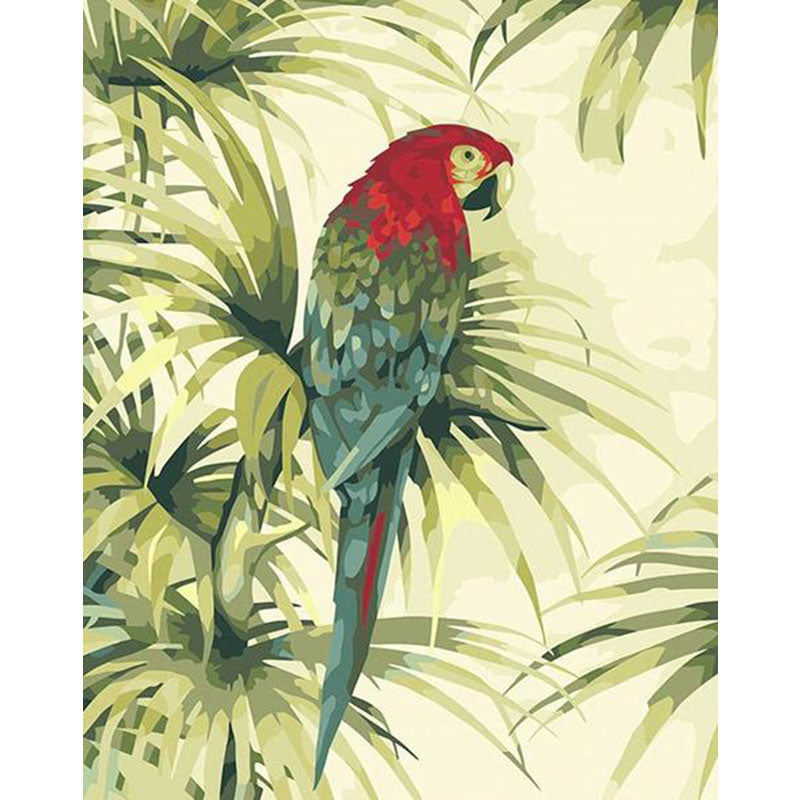 Tropical Parrot in Palm Leaves - 40x50 cm paint by numbers kit