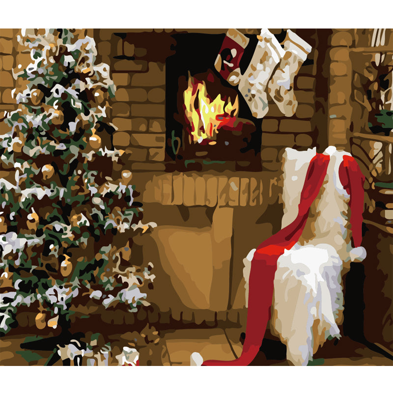 Cozy Christmas Fireplace - 40x50 cm paint by numbers kit