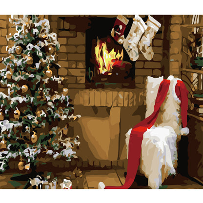 Cozy Christmas Fireplace - 40x50 cm paint by numbers kit