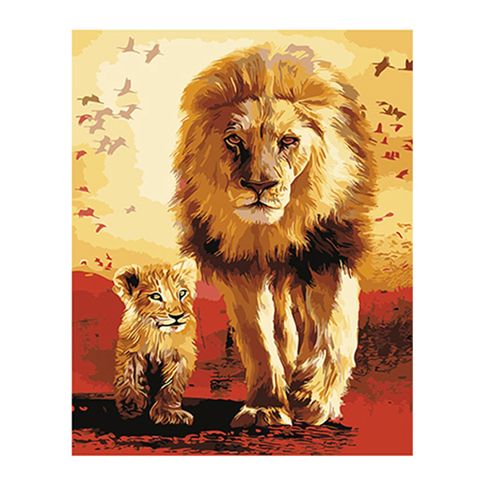 Lion and Cub Journey - 40x50 cm paint by numbers kit