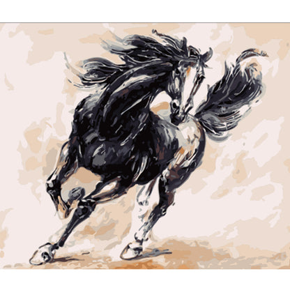 Galloping Black Horse - 40x50 cm paint by numbers kit