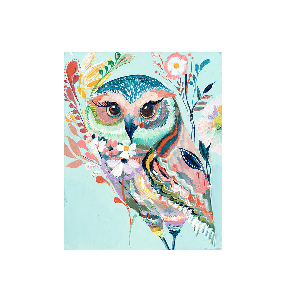 Floral Pastel Owl - 40x50 cm paint by numbers kit