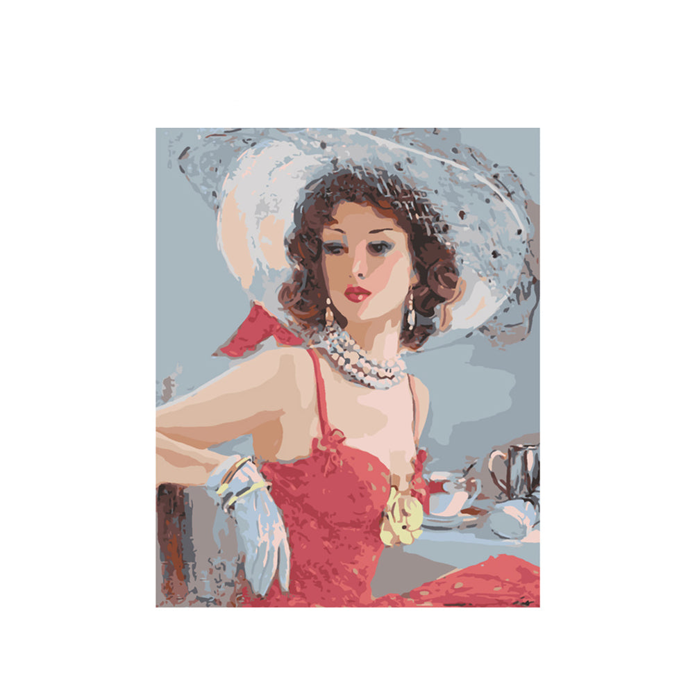 Elegant Vintage Lady - 40x50 cm paint by numbers kit