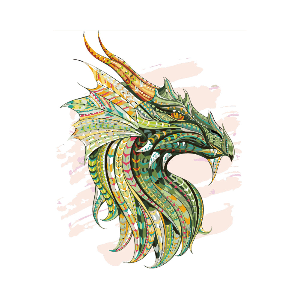 Ornamental Green Dragon - 40x50 cm paint by numbers kit