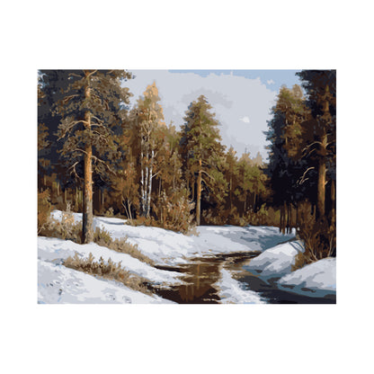 Winter Forest Stream - 40x50 cm paint by numbers kit
