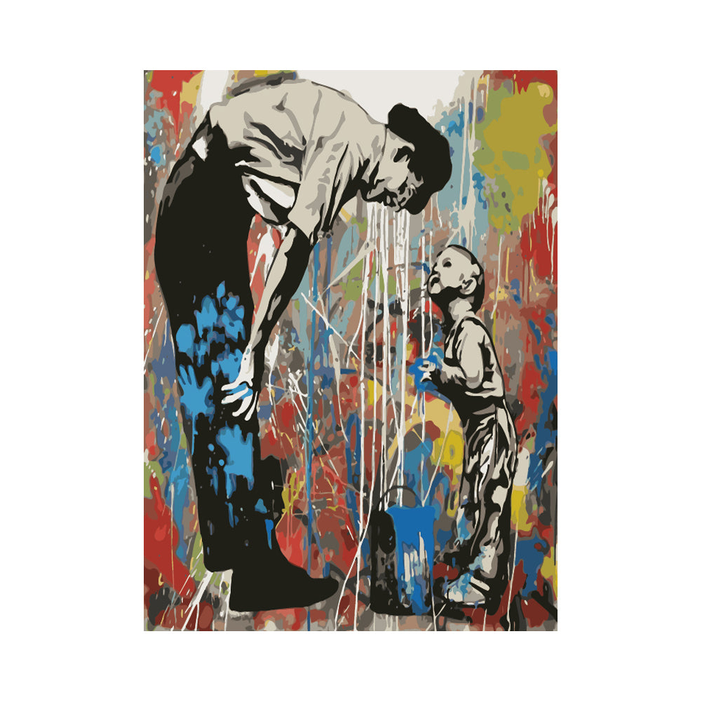 Colorful Father and Son - 40x50 cm paint by numbers kit