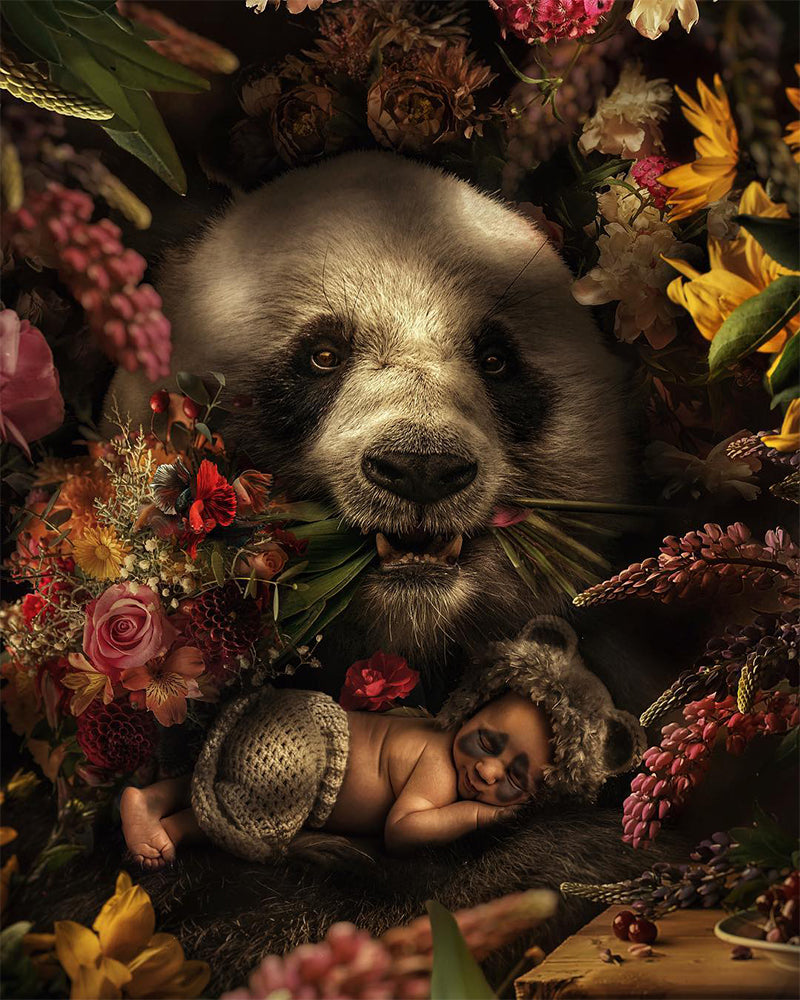 Panda Guardian Garden - 40x50 cm paint by numbers kit