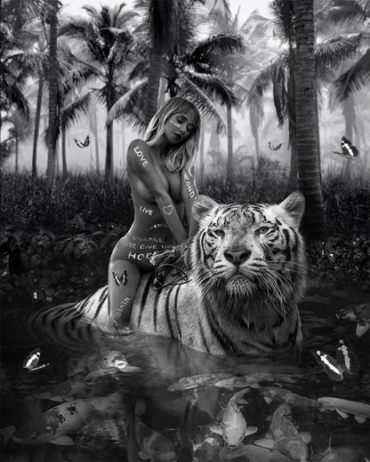White Tiger Sanctuary - 40x50 cm paint by numbers kit