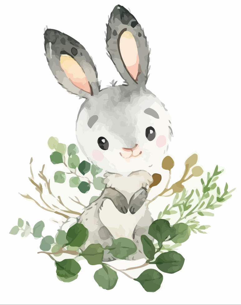 Cute Bunny paint by numbers kit
