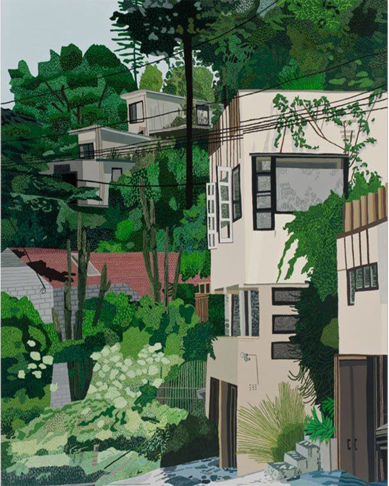 Green Hillside Homes - 40x50 cm paint by numbers kit