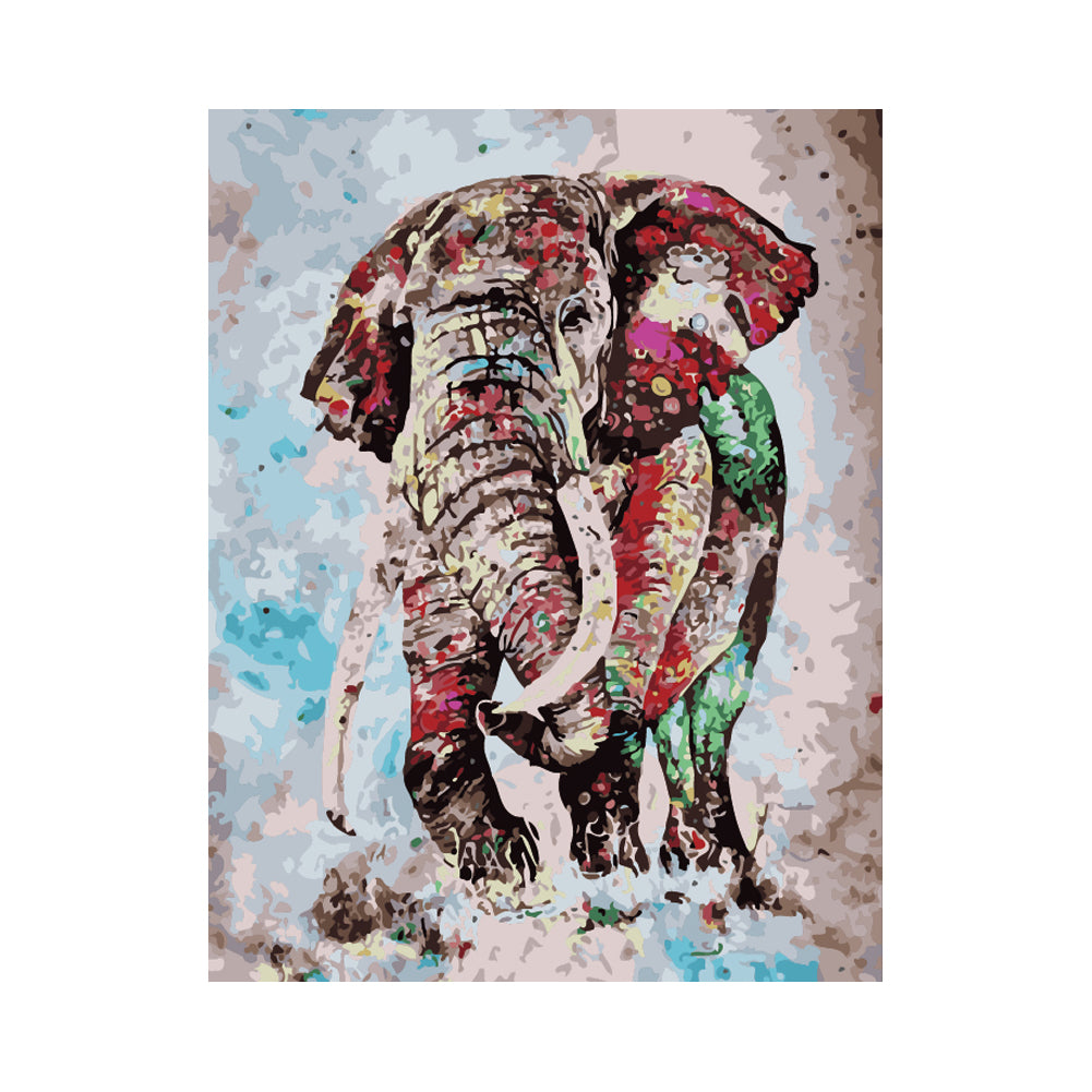 Colorful Watercolor Elephant - 40x50 cm paint by numbers kit