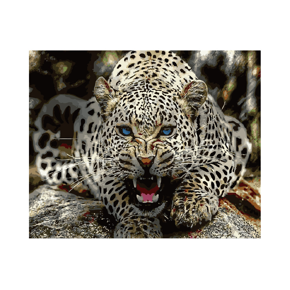 Fierce Snow Leopard - 40x50 cm paint by numbers kit