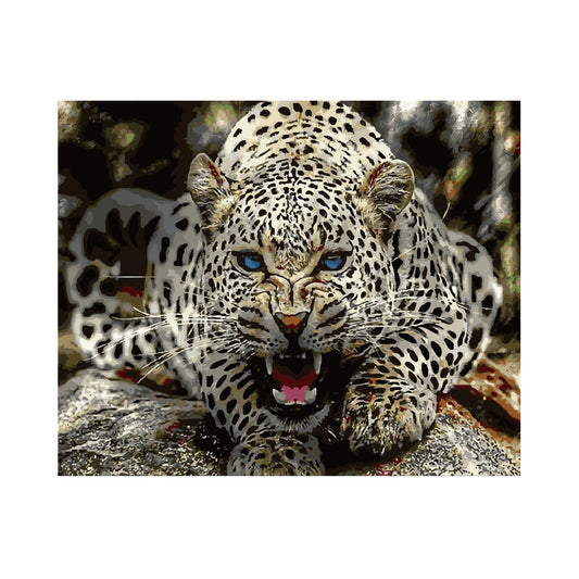 Fierce Snow Leopard - 40x50 cm paint by numbers kit