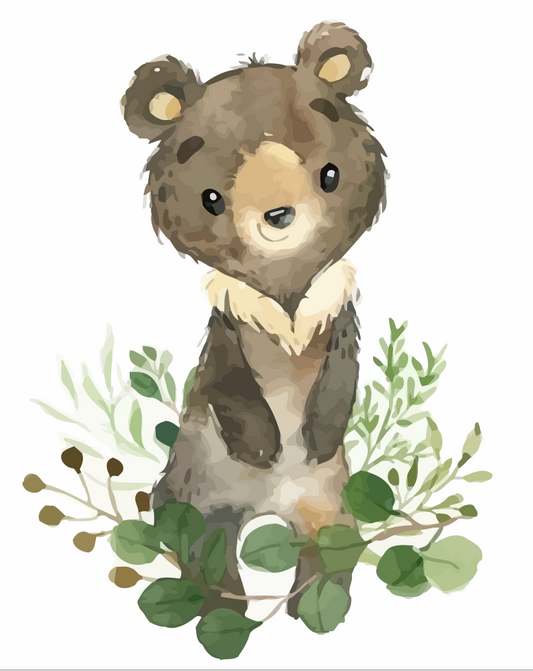 Cute Woodland Bear paint by numbers kit