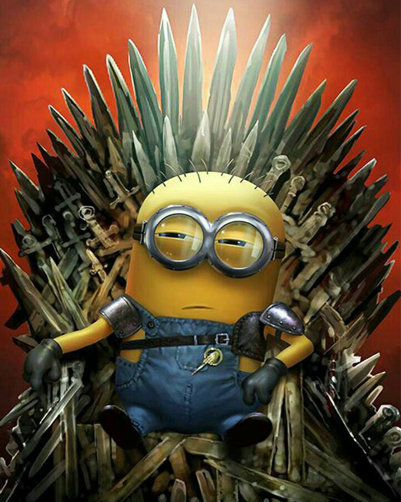 Yellow Warrior on the Iron Throne - 40x50 cm paint by numbers kit
