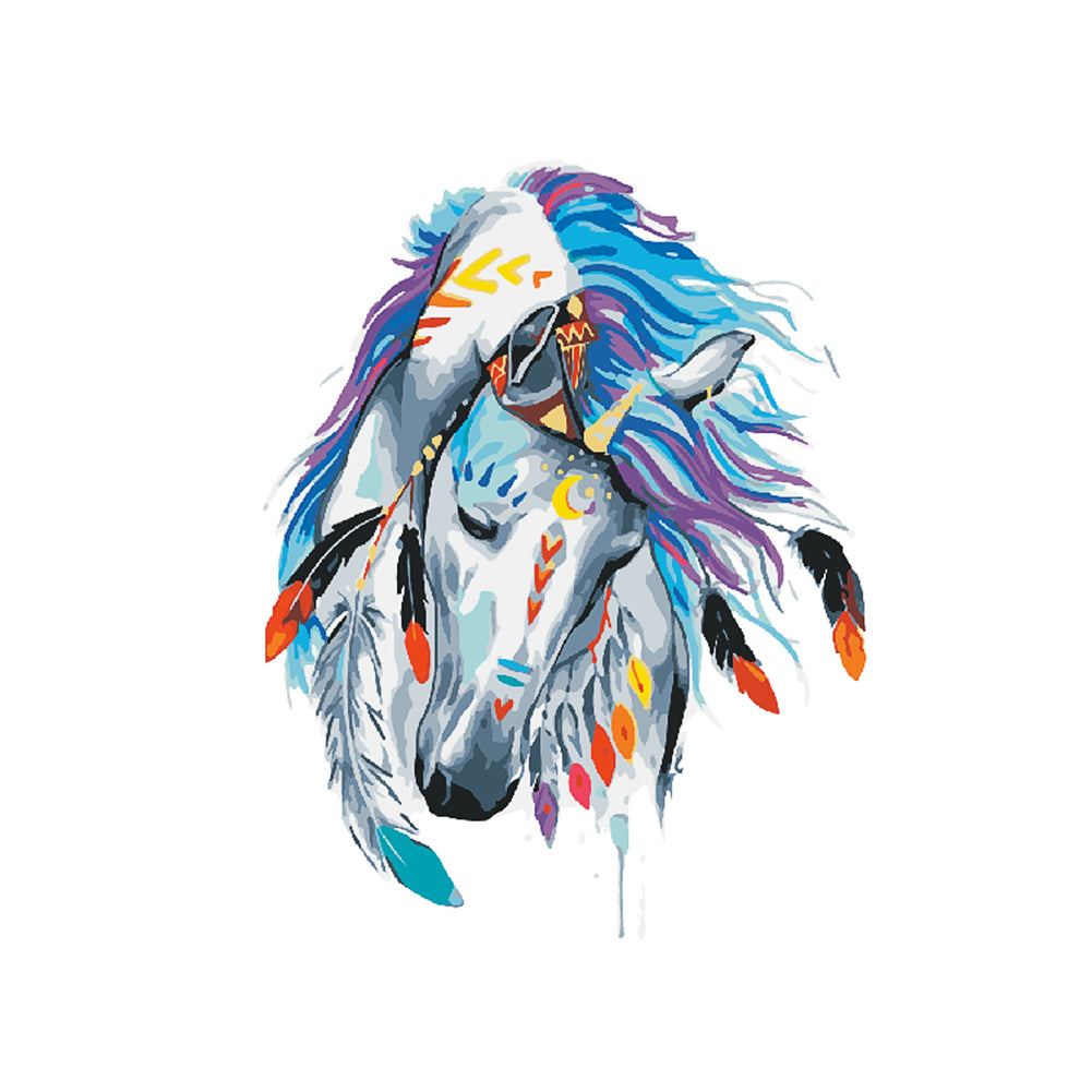 Spirit Horse with Feathers - 40x50 cm paint by numbers kit