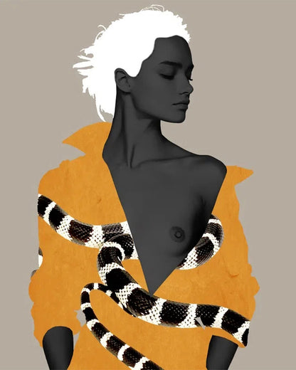 Golden Serpent Muse - 40x50 cm paint by numbers kit