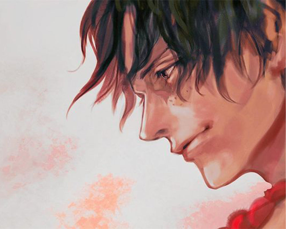 Gentle Crimson Smile - 40x50 cm paint by numbers kit