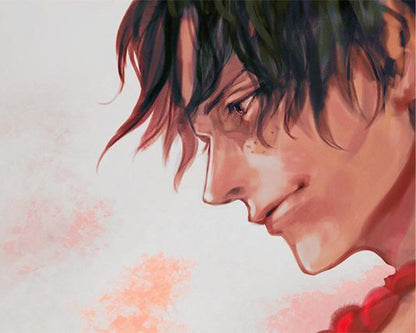 Gentle Crimson Smile - 40x50 cm paint by numbers kit