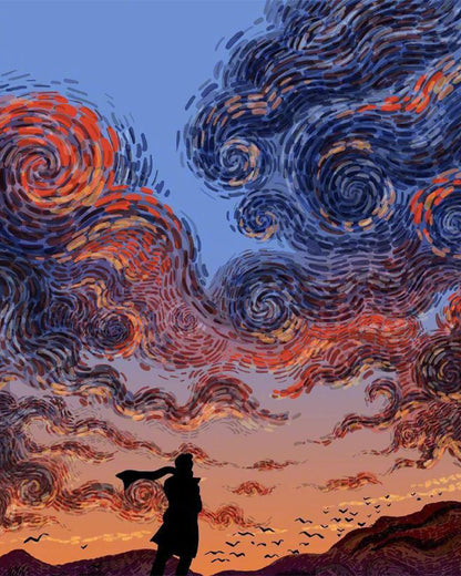 Swirling Sunset Journey - 40x50 cm paint by numbers kit