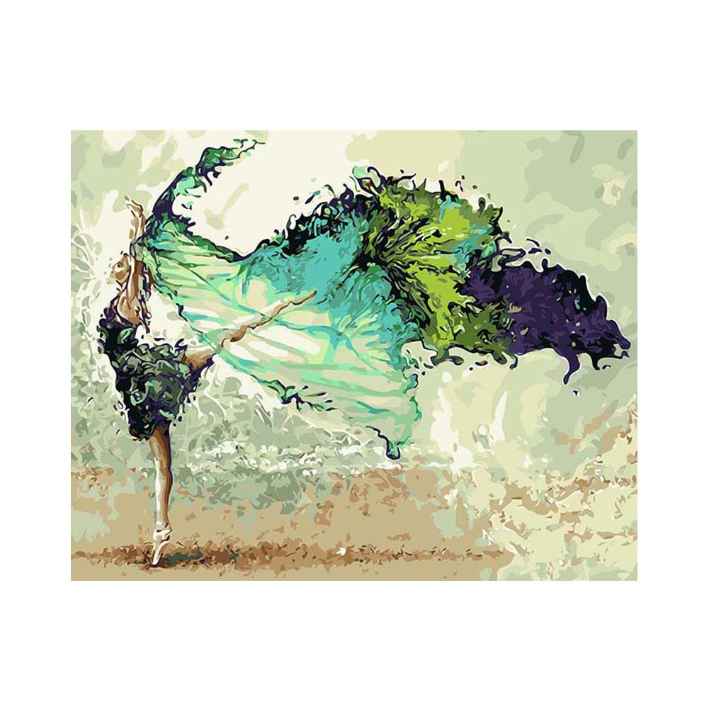 Graceful Green Dancer - 40x50 cm paint by numbers kit