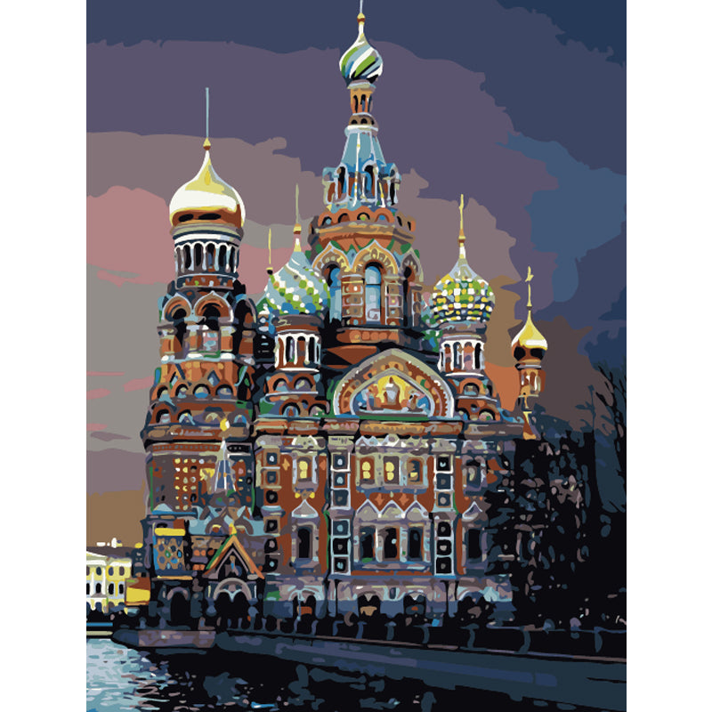 Ornate Cathedral at Dusk - 40x50 cm paint by numbers kit