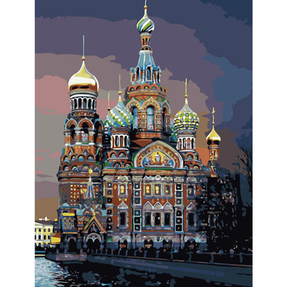 Ornate Cathedral at Dusk - 40x50 cm paint by numbers kit