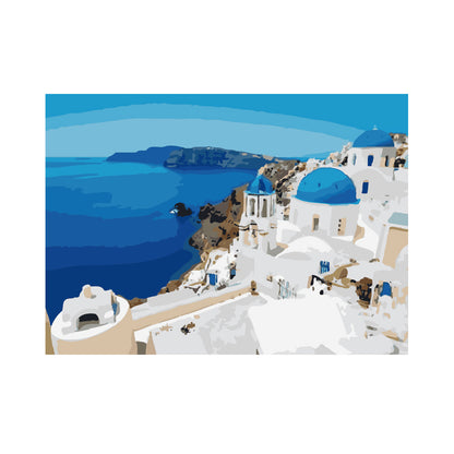 Santorini Blue Sea View - 40x50 cm paint by numbers kit