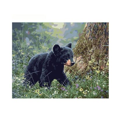 Black Bear in Wildflowers - 40x50 cm paint by numbers kit