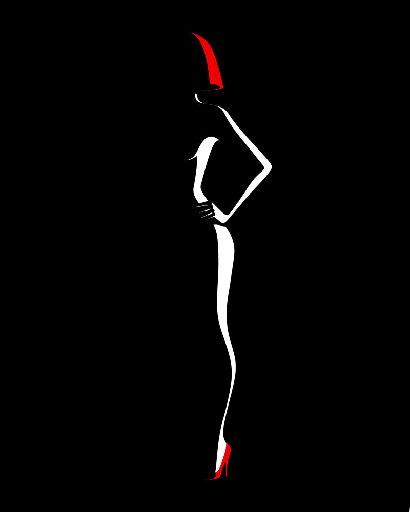 Scarlet Heel Silhouette - 40x50 cm paint by numbers kit
