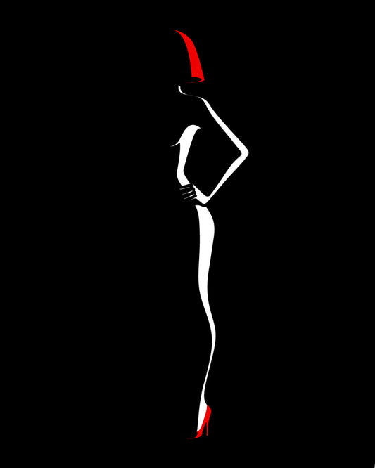 Scarlet Heel Silhouette - 40x50 cm paint by numbers kit