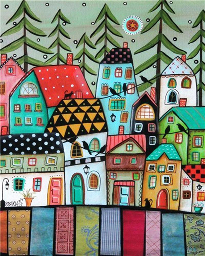 Colorful Village Houses