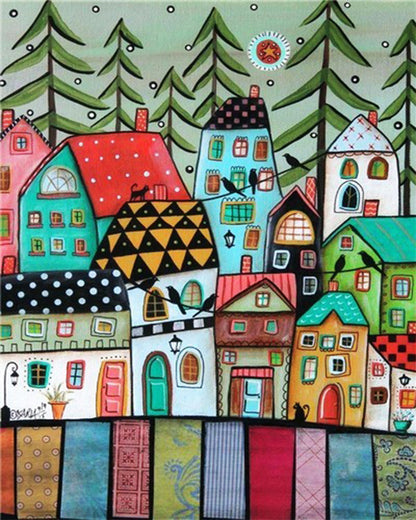 Colorful Village Houses