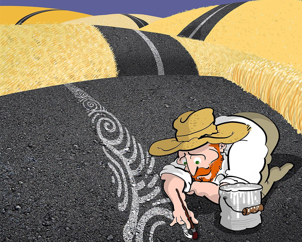 Roadside Artist at Work - 40x50 cm paint by numbers kit