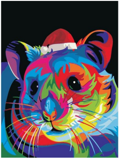 Festive Rainbow Hamster - 40x50 cm paint by numbers kit