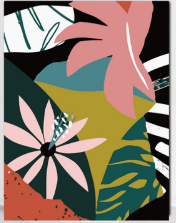Modern Floral Abstract - 40x50 cm