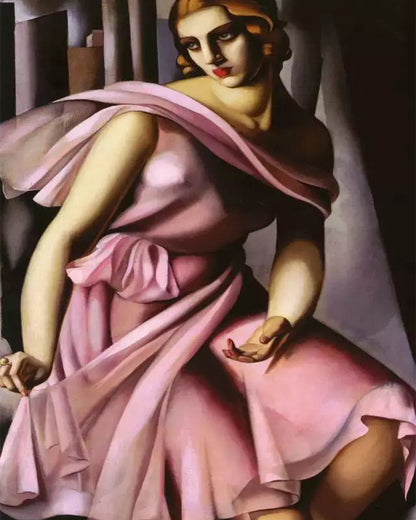 Elegant Woman in Rose Pink - 40x50 cm paint by numbers kit