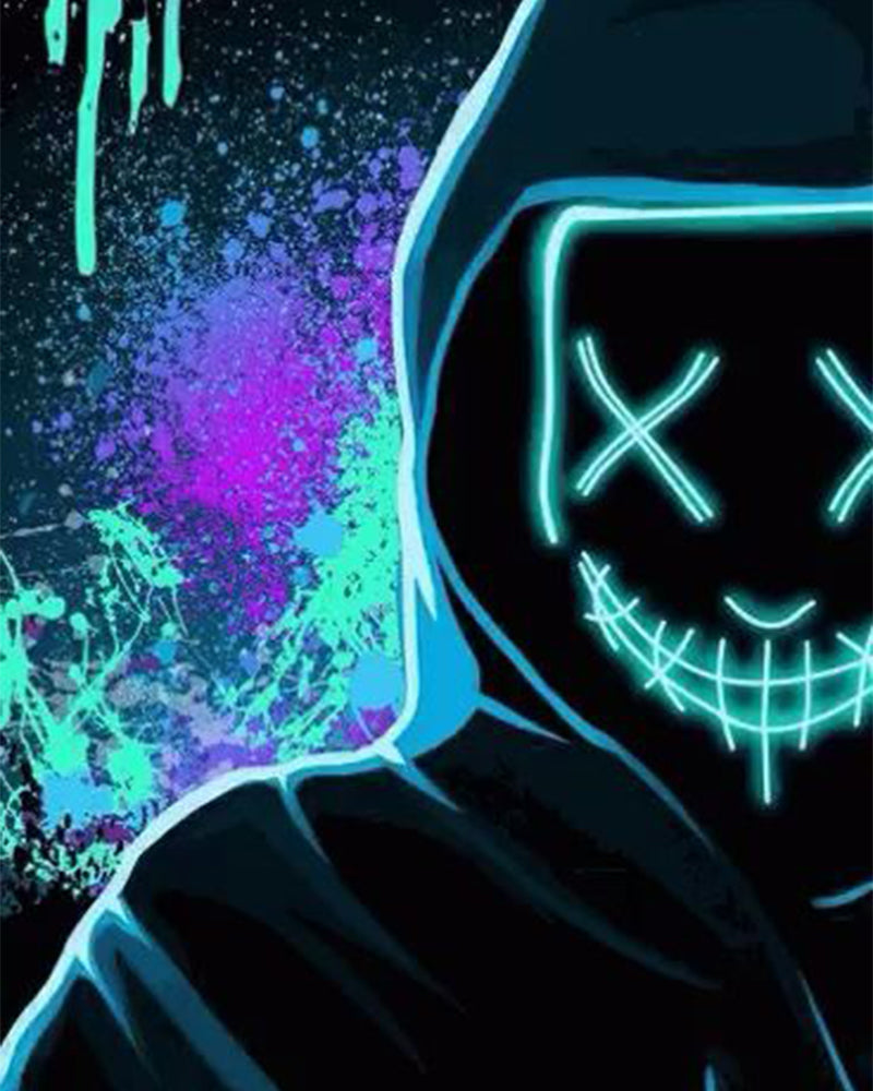 Neon Masked Stranger - 40x50 cm paint by numbers kit