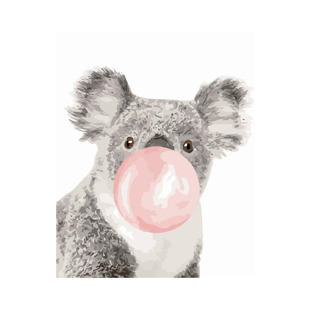 Koala Bubblegum Portrait - 40x50 cm paint by numbers kit