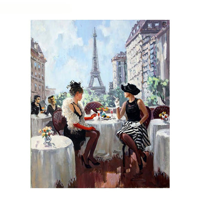 Elegant Paris Cafe - 40x50 cm paint by numbers kit