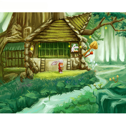 Rabbit Cottage in the Forest - 40x50 cm paint by numbers kit