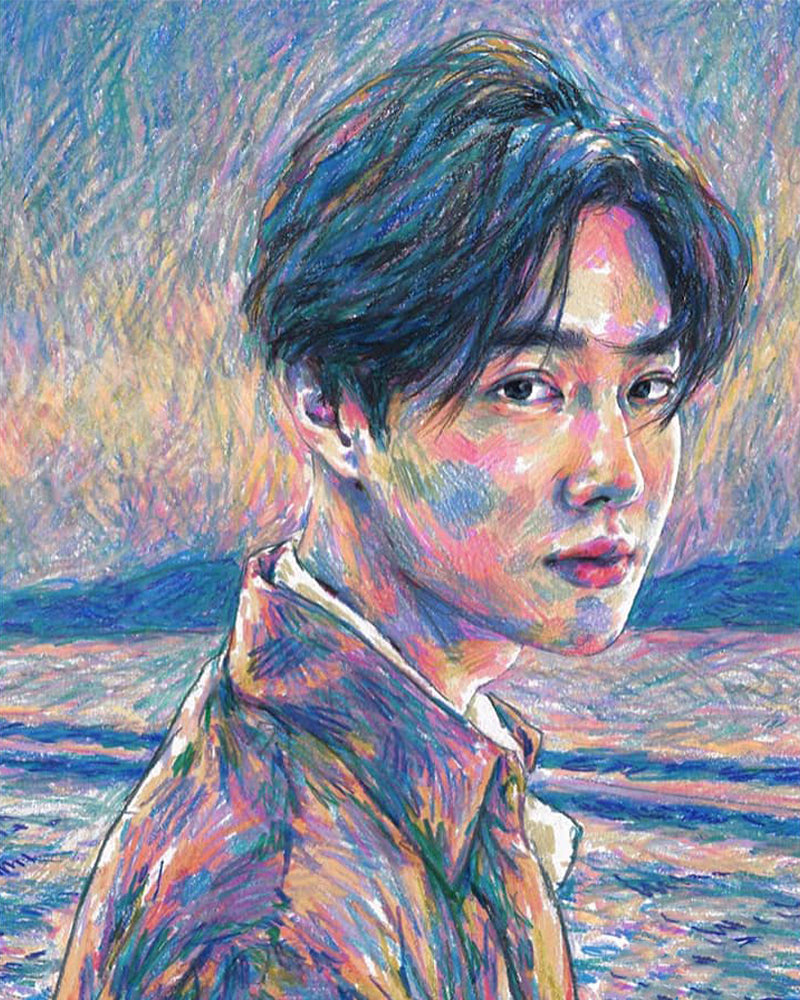 Seaside Pastel Portrait - 40x50 cm paint by numbers kit