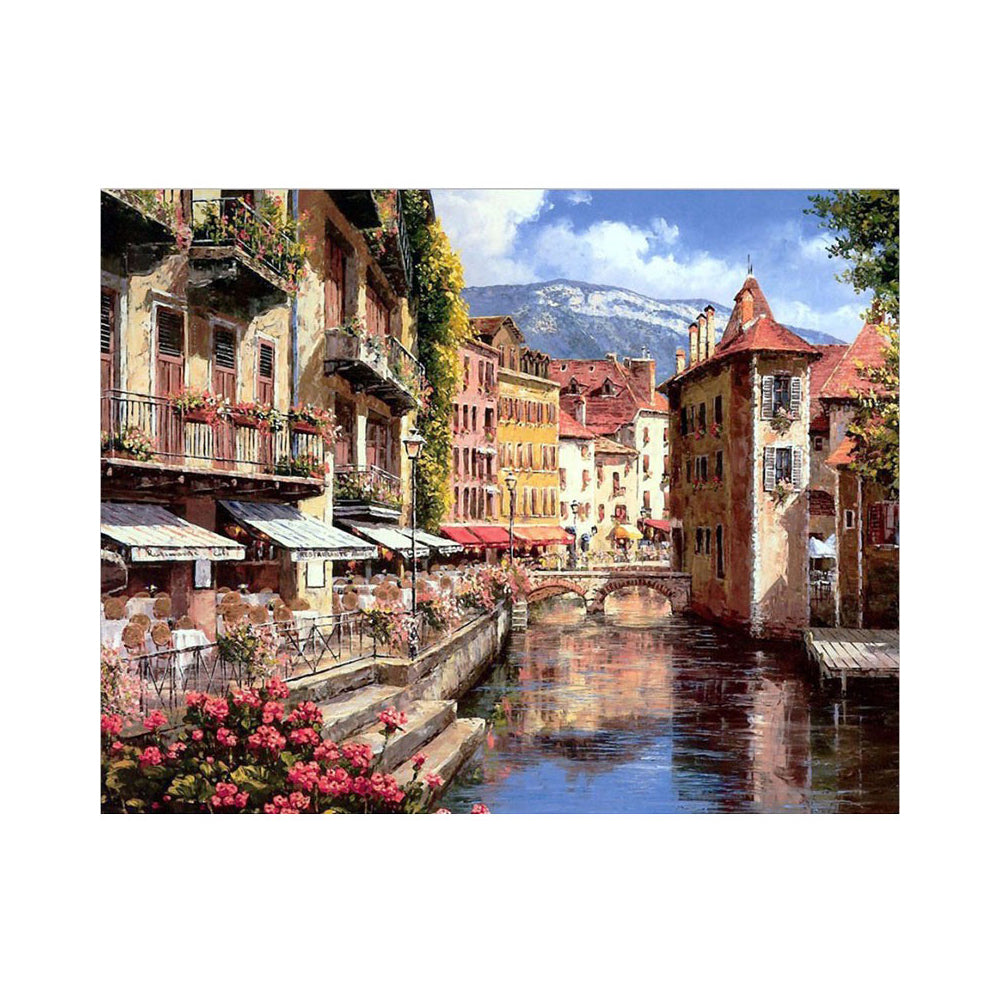 Old Town Canal Reflections - 40x50 cm paint by numbers kit