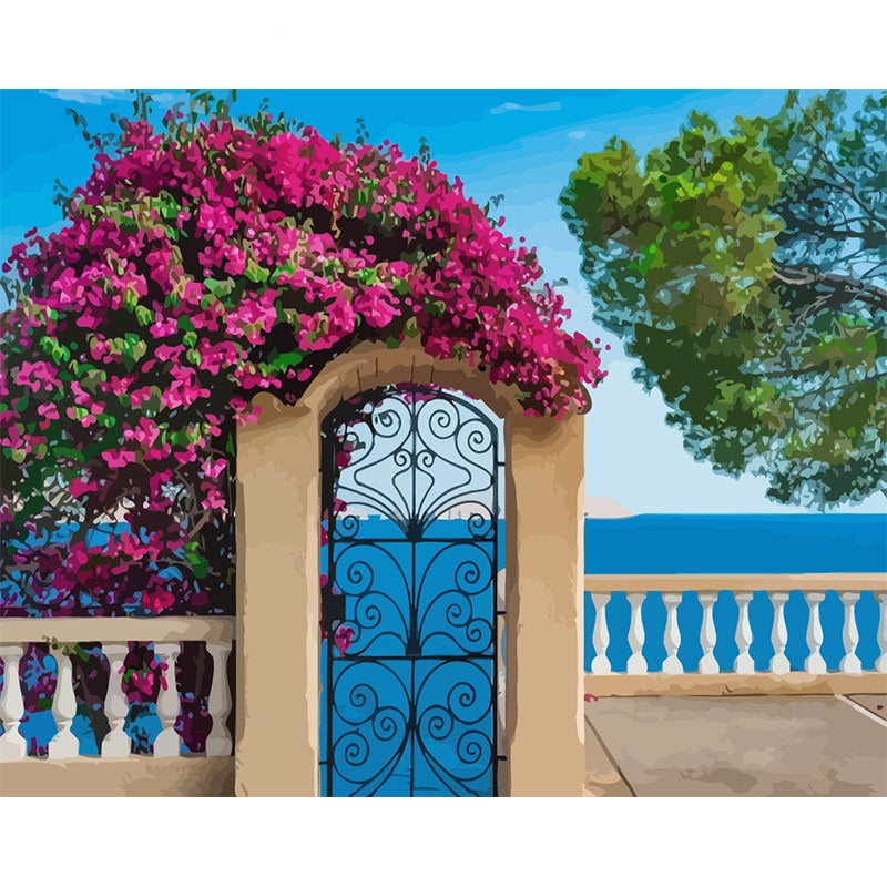 Bougainvillea Seaside Gate - 40x50 cm paint by numbers kit
