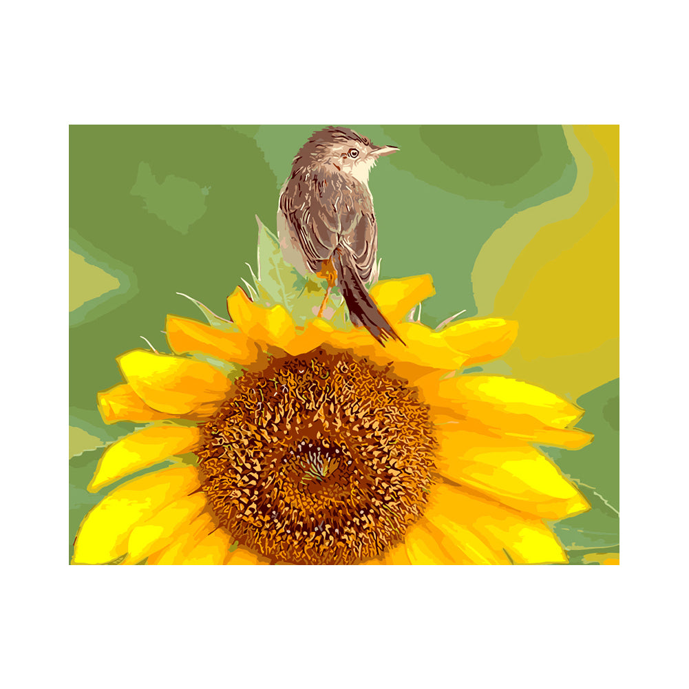 Bird on a Golden Sunflower - 40x50 cm paint by numbers kit
