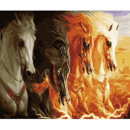 Four Horses of Fire and Shadow - 40x50 cm paint by numbers kit