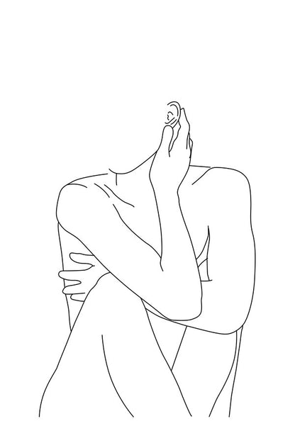 Quiet Embrace Line Art - 40x50 cm paint by numbers kit